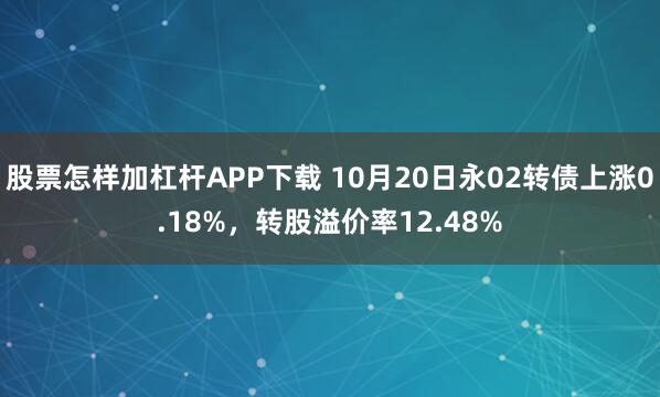 股票怎样加杠杆APP下载 10月20日永02转债上涨0.18%，转股溢价率12.48%