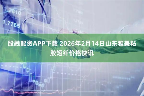 股融配资APP下载 2026年2月14日山东雅美粘胶短纤价格快讯